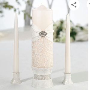 New Wedding Ceremony Unity Candle Set Lillian Rose (ivory)